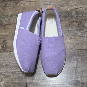 TOMs Purple Slip-On Shoes Youth Girls 3.5Y